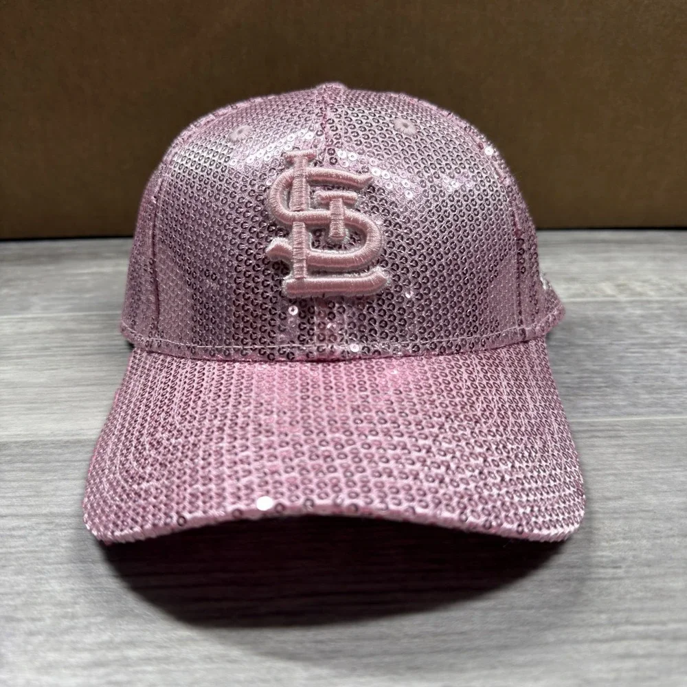 New Era St‎ Louis Cardinals MLB Pink 9Forty Sequin Adjustable Cap Hat OSFM New